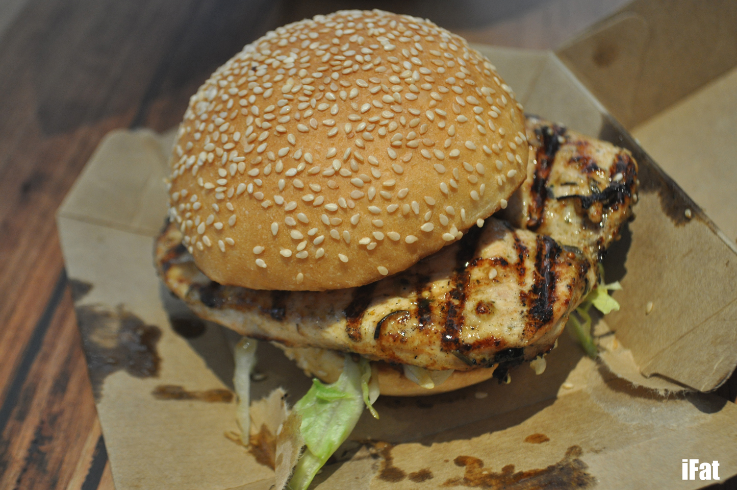 Chicken burger at Ribs & Burgers, Rhodes