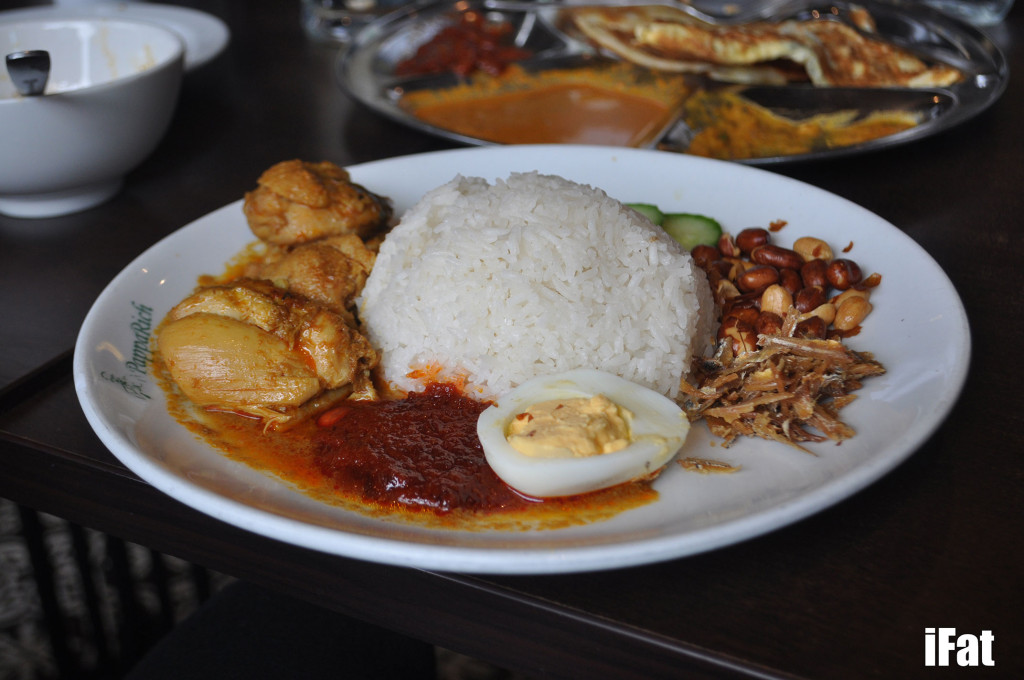 Pappa special nasi lemak with curry chicken
