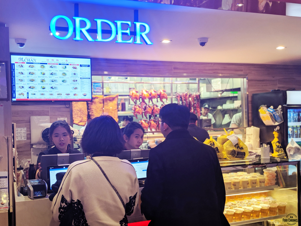 Ordering at the counter of Hawker Chan Melbourne
