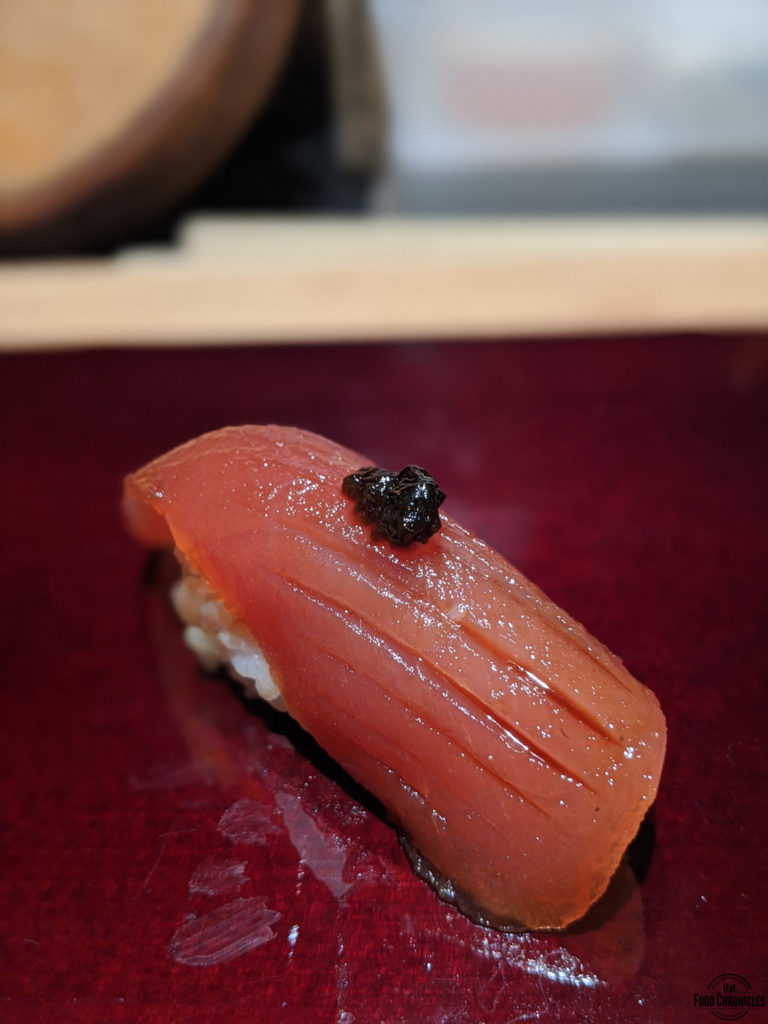 Yellowfin tuna with nori puree